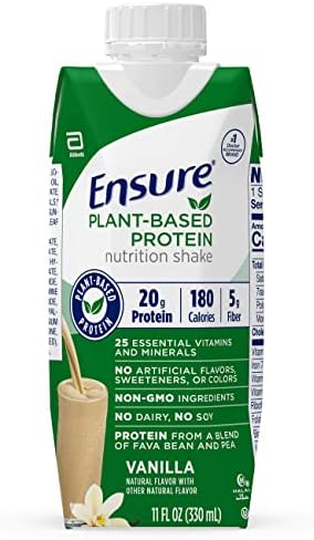 Ensure Plant Protein Nutrition Shakes Vanilla 11 Fl Oz Each (Pack of 4)