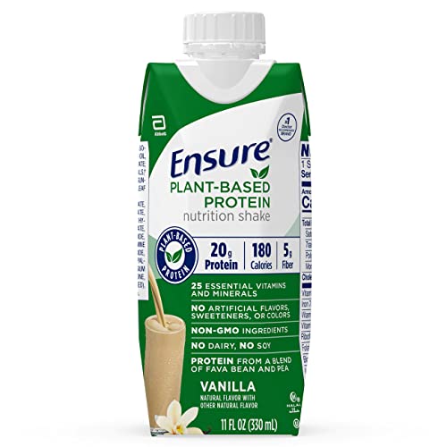 Ensure Plant Protein Nutrition Shakes Vanilla 11 Fl Oz Each (Pack of 4)