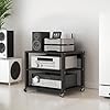 Amazon.com: Dernoing 3 Tier Audio Rack Tower, CD Record Player Stereo ...
