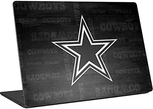 Skinit Decal Laptop Skin Compatible with Surface Laptop 4 15in - Officially Licensed NFL Dallas Cowboys Black & White Design
