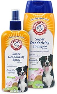 Arm & Hammer for Pets Super Deodorizing Kiwi Blossom Dog Shampoo and Deodorizing Dog Spray Combo Pack | Arm & Hammer Baking Soda for Dogs Shampoo and Spray