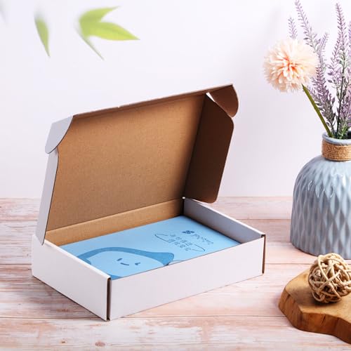 Image of Qilery 100 Pcs 9 x 6 x 2 Inches Shipping Boxes Corrugated Cardboard White Mailer Boxes Packaging for Small Business Mailing Wrapping Present Gift