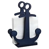 Reallnaive Vintage Wooden Nautical Anchor Napkin Holder Blue Freestanding Anchor Napkin Holder for Home Restaurant Wedding Supplies Party Decoration Table Decor Centerpiece