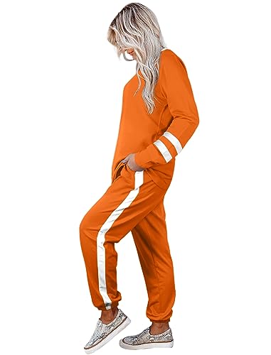 Image of Aloodor Sweatsuit for Women 2 Piece Outfits for Womens Crewneck Sweatshirts Pullover