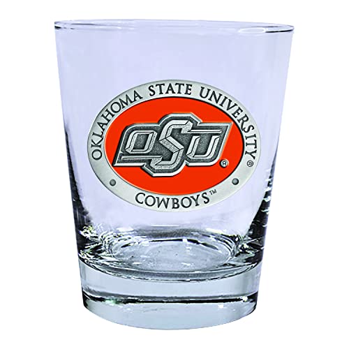 Heritage Pewter Oklahoma State Double Old Fashion | Double Rocks Glass 14 OZ for Liquor | Expertly Crafted Pewter Glass