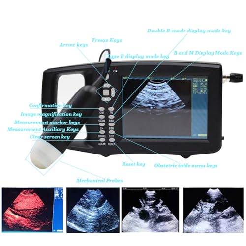Przenośna ultradźwiękowa maszyna do testowania ciążowego – cyfrowy sonogram z sondą 3,5 MHz do zwierząt gospodarskich (owce, psy, koty, świnie)