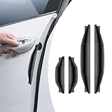 Tesnaao Pack-4 Car Door Anti-Collision Strip, 2 Long 2 Short Hollow Buffer Shock-Absorbing Decoration, Side Door Rearview Mirror Body Protection Device, Universal Exterior Protector for Car (Black)