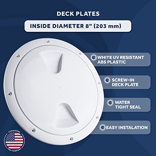 Five Oceans 8" Boat Hatch, Marine Access Hatch, Round Inspection Deck Plate Hatch With Detachable Cover, Uv Resistant Abs White Plastic, For Pontoon, Fishing Boat, Bass Boat, Yacht, Sailboat - Fo571 #TOP1