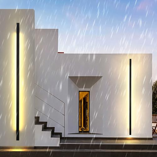 Éclairage mural moderne noir de 180cm en aluminium étanche idéal pour sublimer une façade