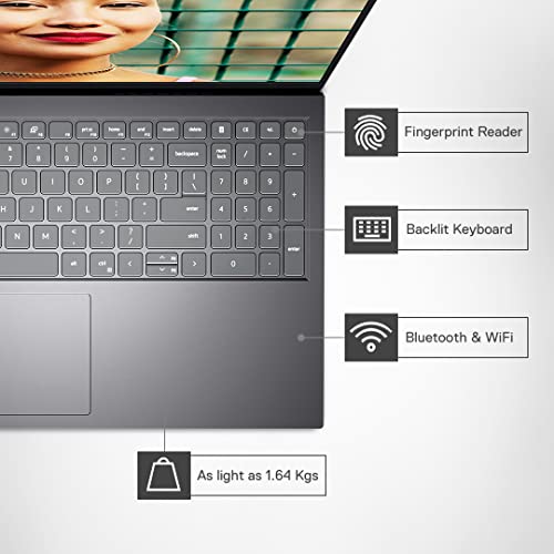 Image of Dell Inspiron 5518 Windows 10 Laptop, Intel i5-11320H, 16GB, 512GB SSD, Win 11 + MS Office 21, 15.6 inch (39.62Cms) FHD Display, Platinum Silver, FPR + Backlit KB - D560695WIN9S, 1.64Kg