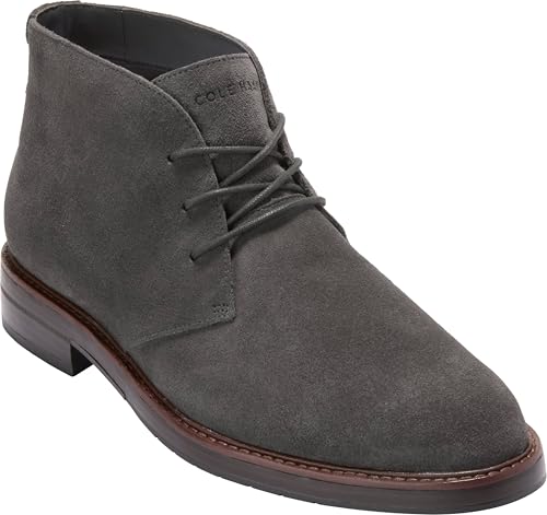 Cole Haan Cole Haan Men's Boots - Judson Grand Chukka, Raven Suede/Demitasse Water Resistant, 7.5-M US