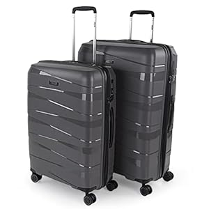 JASLEN – Koffer Set – Koffers Set – Stevige Kofferset 2 Stuks – Reiskoffer Set. Set van 2 Trolley koffers (Middelgrote koffer en Grote Koffer). Kofferset Delige. Lichtgewicht Koffers, Metallic Bruin