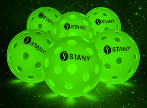 STANY Night Play Pickleball Balls (Updated 2026 Model)– Glow-in-The-Dark