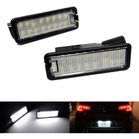 RZGMTSPT 2x LED License Plate Light Tag Lamp Assembly White For VW Golf R GTI V VI VII VIII Rabbit Polo Eos CC Passat B7 B8 Arteon Beetle Cover