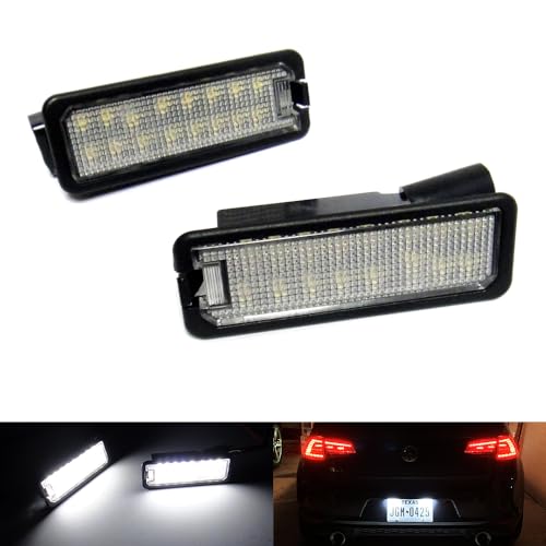 RZGMTSPT 2x LED License Plate Light Tag Lamp Assembly White For VW Golf R GTI V VI VII VIII Rabbit Polo Eos CC Passat B7 B8 Arteon Beetle