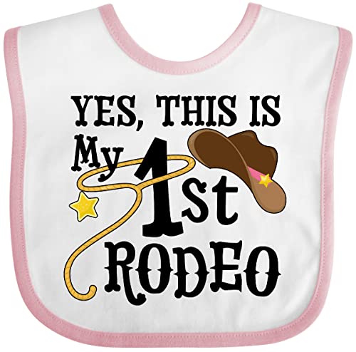 Image of inktastic Yes, This Is My 1st Rodeo- Cowboy Hat with Pink Band, Lasso Baby Bib