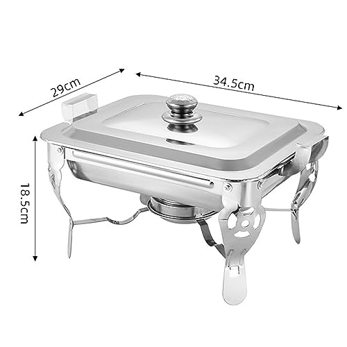 Poêle buffet en acier inoxydable argenté avec couvercle pour la restauration en libre-service - 4