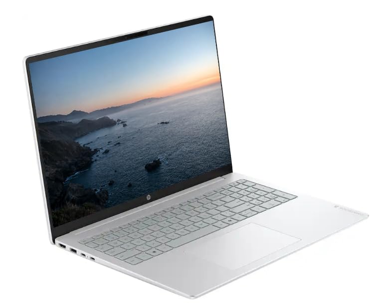 Image of HP OmniBook 3 Touchscreen Business Laptop Computer, 16 inch WUXGA IPS Display, Windows 11 Pro, 512GB PCIe SSD, 8GB RAM LPDDR5, AMD Ryzen 5 40 Processor, Numeric Keypad, PLUSERA 8-in-1 Hub, Glacier Silver