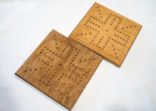 Tablero artesanal de madera real 16x16 inch con canicas miniatura 5