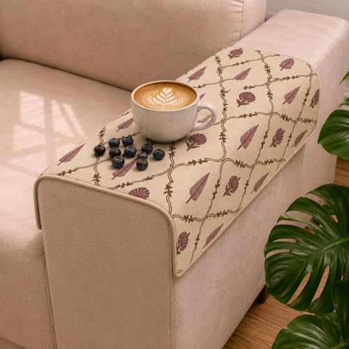 Image of STITCHNEST 'Eden Weaves Collection Series' Sofa Armrest Cover | Elegant Woven Fabric, Washable & Durable for Modern Living (18 x 22 Inches)