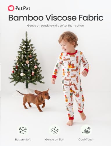 Image of PATPAT Toddler & Kids Pajama Sets with Bamboo Viscose, Snug Fit Pjs for Girls, All-Season Comfort Sleepwear, Ages 2-12 Years