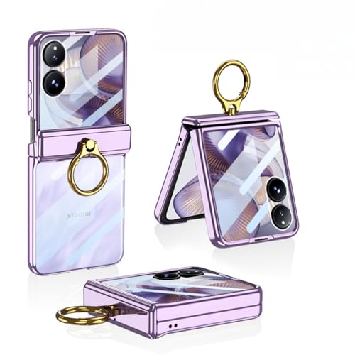 Coque Xiaomi Mix Flip2 transparente violette avec film écran