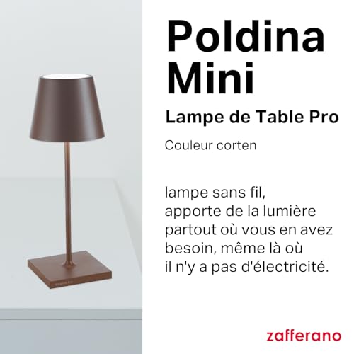 Lampe de table rechargeable avec dimmer tactile Zafferano Poldina Mini