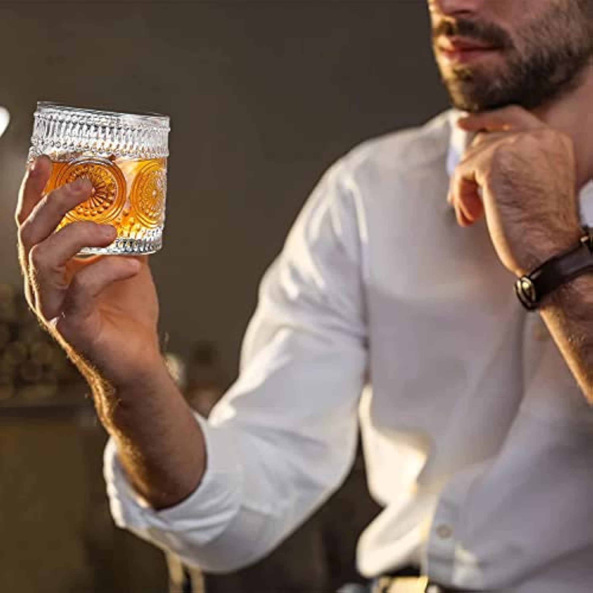 Elegant Rotatable Old Fashioned Glass, 170 ml