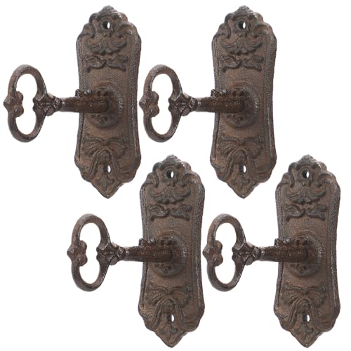 Pelopy 4 Pack Decorative Vintage Cast Iron Wall Hooks Victorian