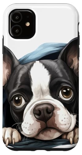 Dog Breed Puppy Boston Terrier in Cuddling Mood Case for iPhone 11