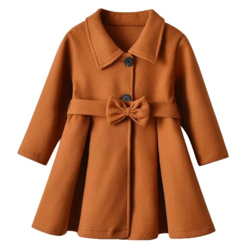 Girls Woolen Coat Kids Breasted Duffle Coat Trench Warm Blend Button Outerwear