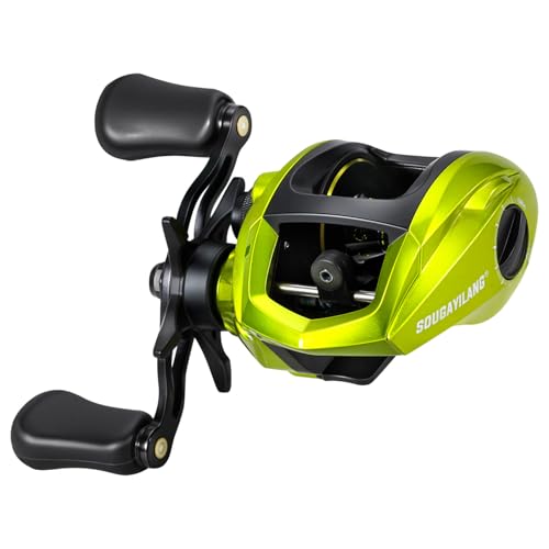 Sougayilang Compact Baitcasting Reel - Lightweight Fishing Reel with 12LB Carbon Fiber Drag System, High-Speed Gear Ratio for Freshwater Casting YZ-LPAL-R