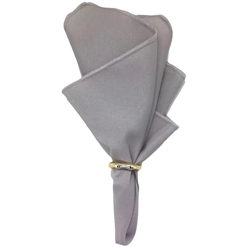 Kit 4 Guardanapo de Tecido Oxford Overloque Cinza 40cmx40cm