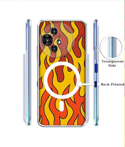 Image of Case Cover for Alcatel V3 Ultra 5G Blazing Flames Magnetic Ring Design (Not Magnetic Compatible) | UV Printed Soft TPU Shockproof Back Case for Alcatel V3 Ultra 5G