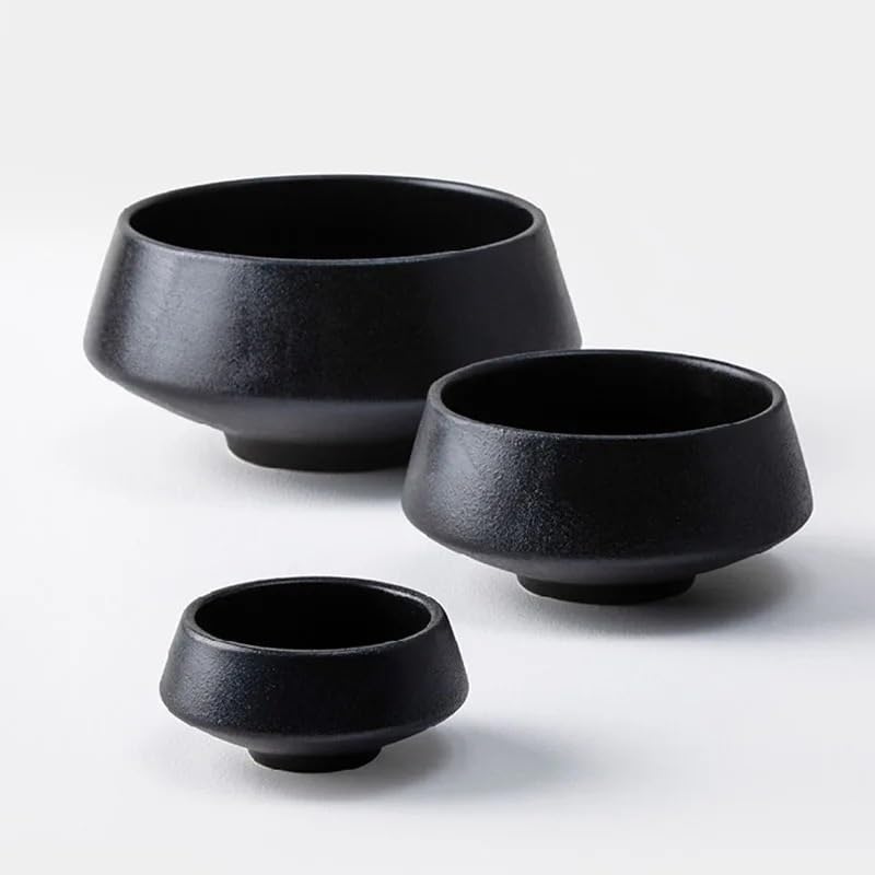 Talerze obiadowe Ceramiczna miska na ryż, czarna matowa miska na zupę, miska do restauracji, przekąski, zastawa stołowa kuchnia miska na sałatkę
