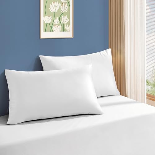 Image of Sycoodeal Standard Size Bed Pillows for Sleeping 4 Pack,Luxury Hotel Pillows,Comfortable and Supportive,Machine Washable,Suitable for Stomach,Back and Side Sleepers.