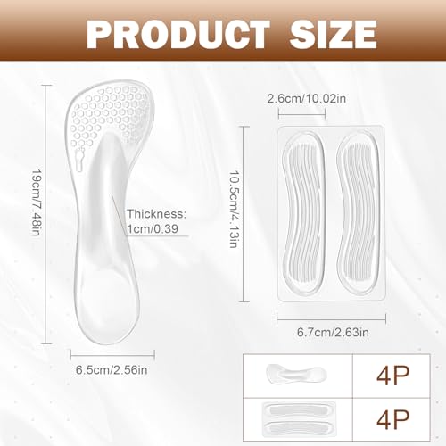 Plantillas auto-adhesivas acolchonadas para mujer 3/4 gel miniatura 2