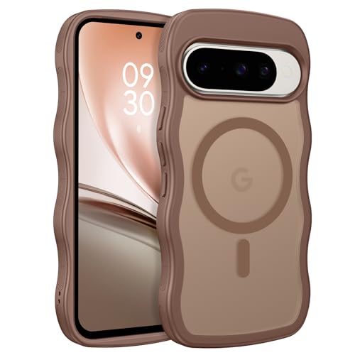 BENTOBEN Magnetic for Google Pixel 10 Case Cute, Curly Wavy Pixel10 Case [Compatible with MagSafe], Anti-Slip Shockproof Matte Slim Women Girls Boys Phone Cover for Google 10 6.3', Desert Titanium