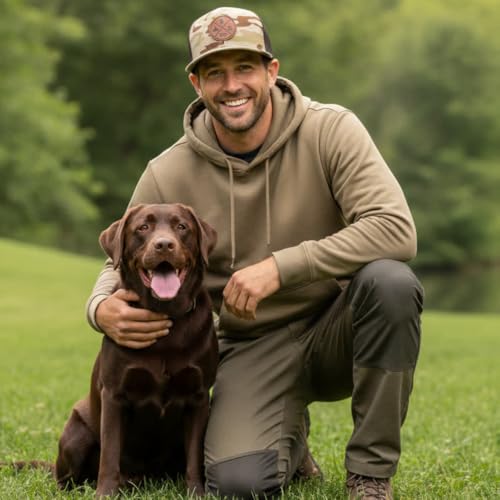 Image of LINDO Trucker Hat [ GO Outdoors Design ] for Men and Women: Mid Profile Cap with Breathable Mesh Back and Adjustable Snap