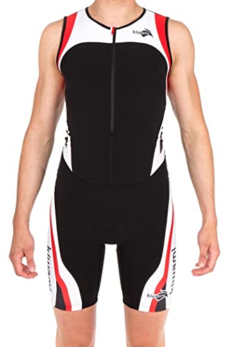 Kiwami Rio LD Men's Trisuit - Tri Suits - Triathlon Trisuit Men (Black/Red, X-Small)