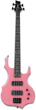 Fojill Full Size Cool Shape Electric Bass Guitar Four 4 String Right Handed with Gig Bag Strap Cable(FCB-50PK)