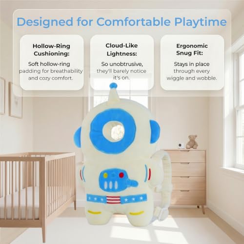 Image of Baby Head Protection Backpack - Soft Lightweight Fall Cushion for Toddlers During Crawling & Walking, Helps Ease Impact from Backward Tumbles(Blue Astronaut)