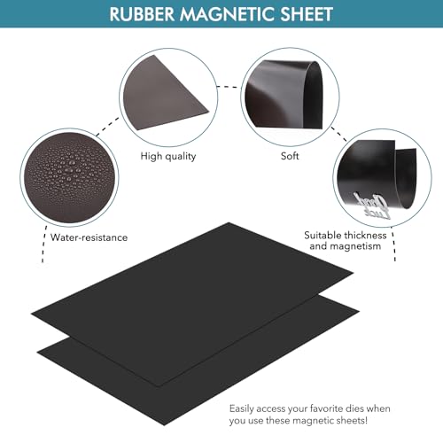 Image of Briartw 10 Sheets 6.9x5 inch 0.3mm Thick Single Sided Magnetic Sheets Flexible Rubber Sheets for Metal Dies Storage and Organize Scrapbooking Tool Craft Supplies Rubber Magnetic Sheets Set