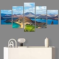 SIGNWIN 5 Panel Canvas Wall Art Modern Art Beach Coastal Expressive Global Multicolor Photography for Home Decorations Ready to Hang - 60