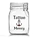 Produktbild Tattoo Spardose - Spare Geld für Dein Nächstes Tattoo - Tattoo Money Sparbüchse aus Glas mit Bügelverschluss (Tattoo Money - Anker)