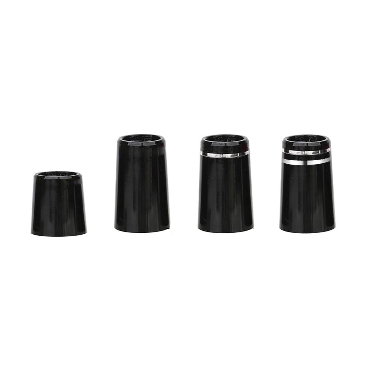 KeGOLF 10 Pieces Solid Black Flat Golf Driver Hybrid Iron Putter Ferrules for 0.370/0.355/0.355 Shaft Plastic Golf Sleeve Ferrules Replacement Golf Club Shafts Accessory Kit (Double Strip, 335)