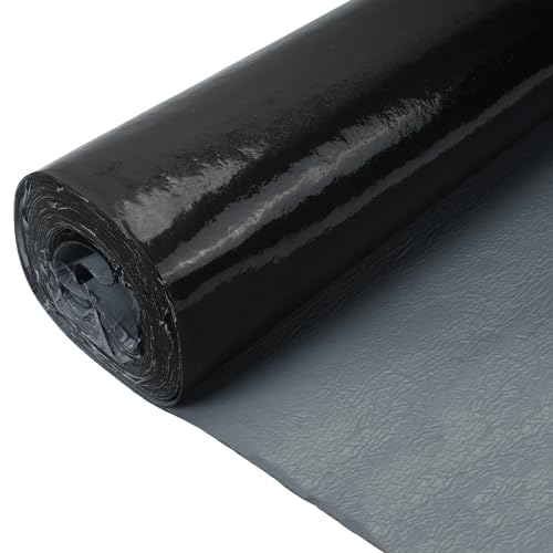 GOOFCXO 39' x 32.8' Self-Adhesive Waterproof Roofing Roll Self Stick Waterproofing Sealing Roll Roofing for Metal Roofing Panels House and Porch Roof Shingles, Black