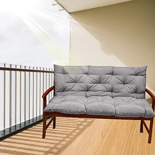 YXZQ Indoor/Outdoor Waterproof Bench Cushion, 2 or 3 Seat Swing Replacement Cushions with Ties Swing Chair backrest Non-Slip Bench Pads Patio Seat Cushions for Swing Chairs Light (Grey 100 * 100CM)