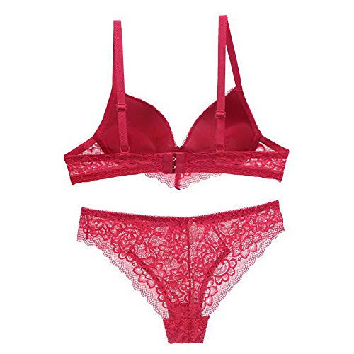 Ensemble de lingerie push up de qualité supérieure rouge taille 34E - 5