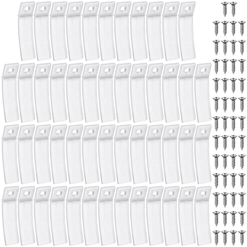Isslly 50 Sets Clear Plastic Drawer Stops, Non-Slip PVC Drawer Stoppers with Stainless Steel Screws for Dresser, Furniture, Chest, Drawer